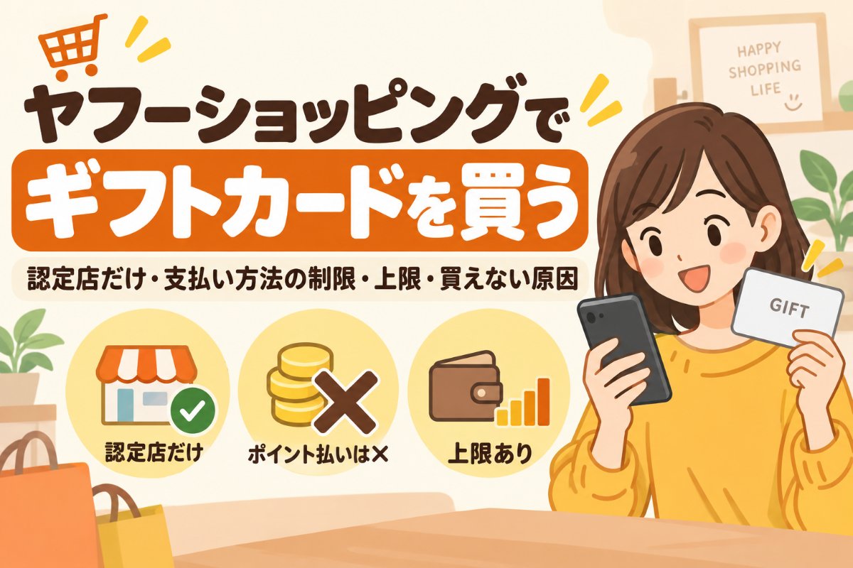 ヤフーショッピングでギフトカードを買う:認定店だけ・支払い方法の制限・上限・買えない原因(Apple Gift Card)