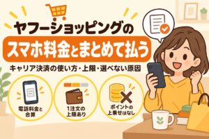 ヤフーショッピングでスマホ料金とまとめて払う：キャリア決済（d払い）の使い方・上限・選べない原因（電話料金と合算・1注文の上限あり・ポイントの上乗せはなし）