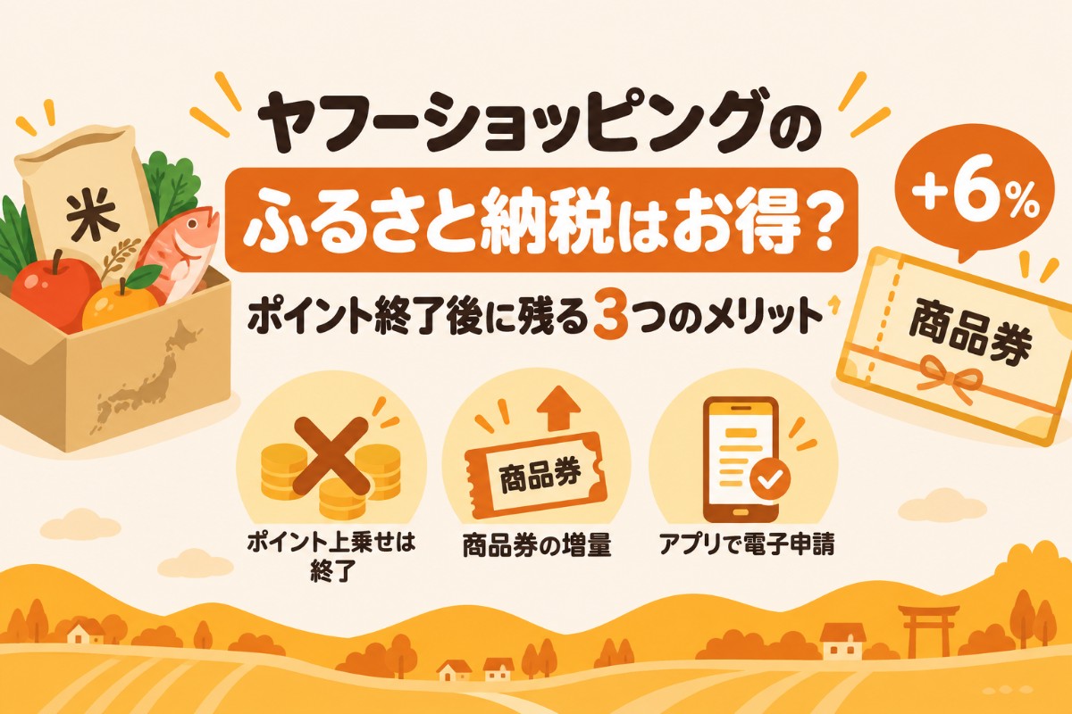 ヤフーショッピングのふるさと納税はお得?ポイント終了後に残る3つのメリットと商品券増量の使い方