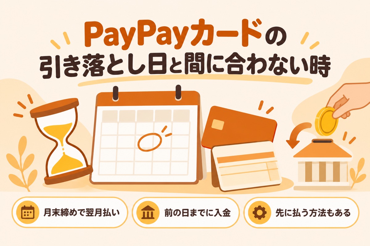 PayPayカードの引き落とし日と間に合わない時|月末締めで翌月払い・前の日までに入金・先に払う方法もある