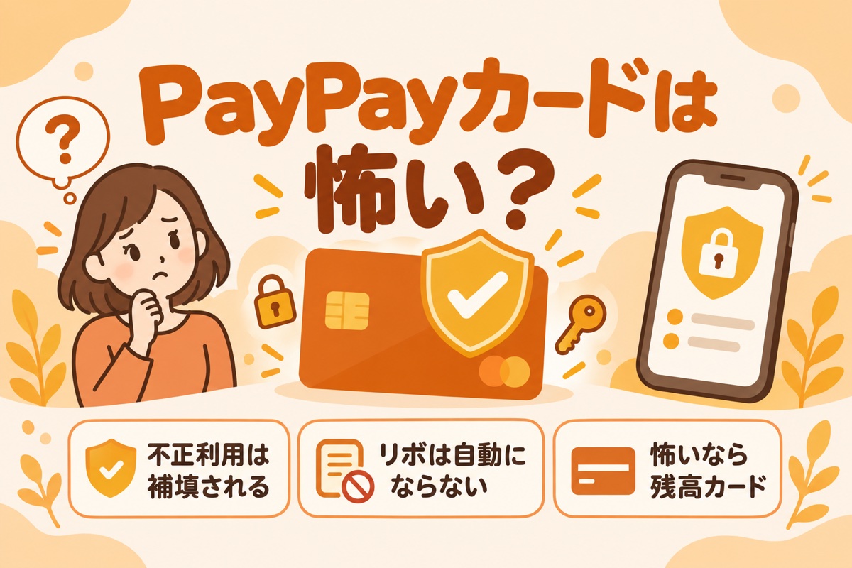 PayPayカードは怖い?不正利用は補填される・リボは自動にならない・怖いなら残高カード
