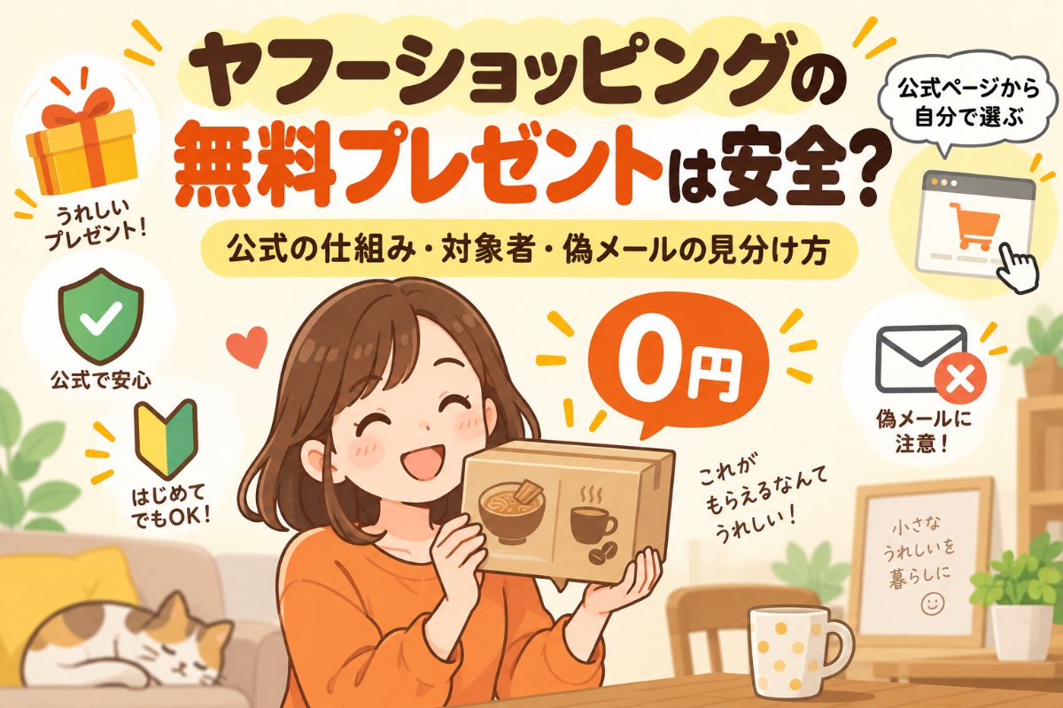 ヤフーショッピングの無料プレゼントは安全?公式の仕組み・対象者・偽メールの見分け方
