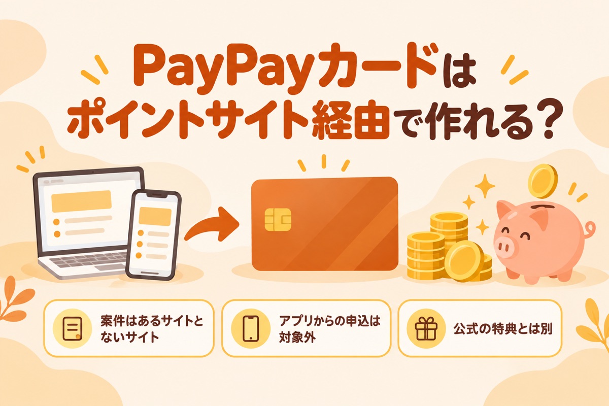 PayPayカードはポイントサイト経由で作れる?