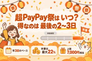 超PayPay祭はいつ？得なのは最後の2〜3日（年3回のペース・本番は最大22%・上限7,000円相当）