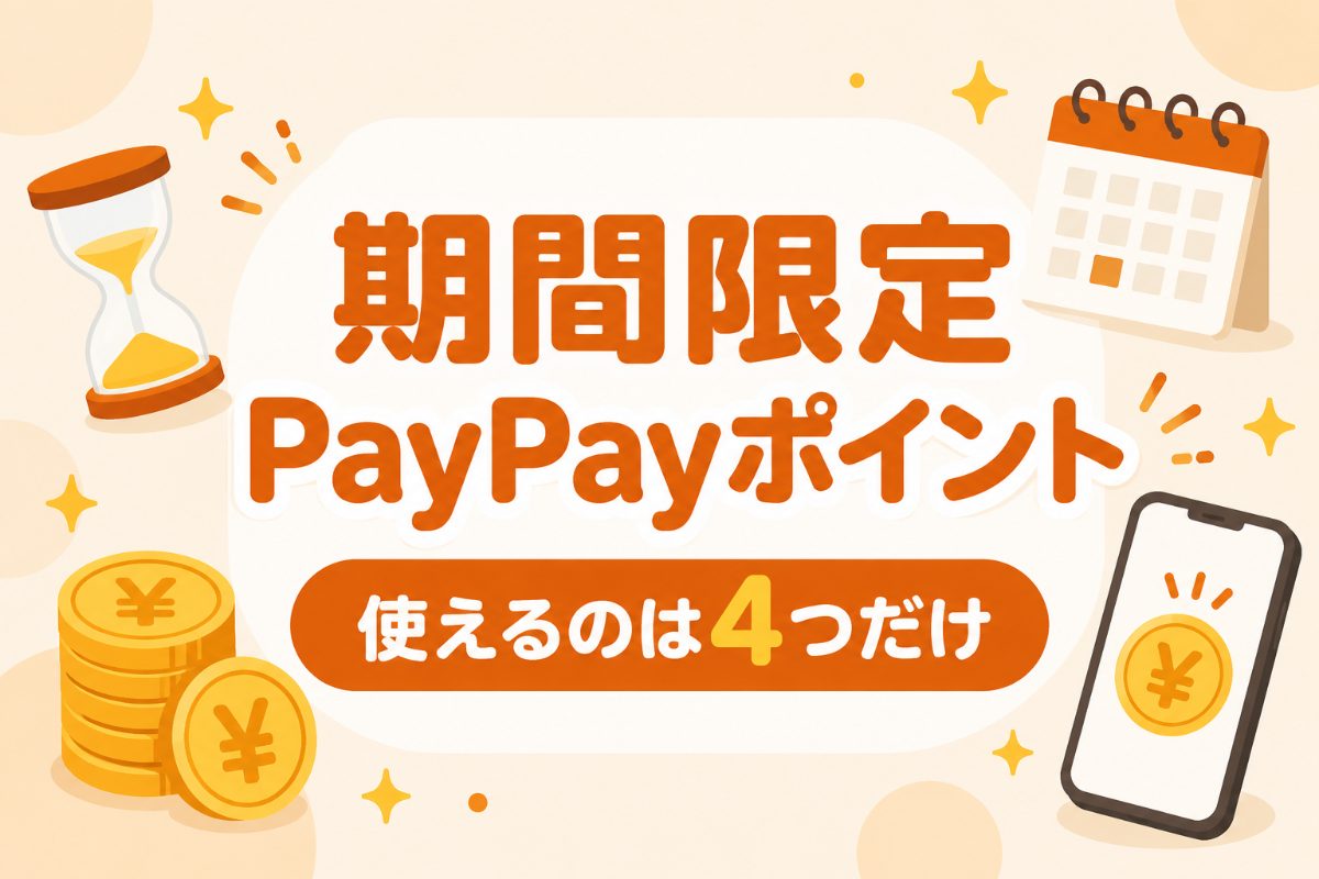 期間限定PayPayポイントは使えるのは4つだけ