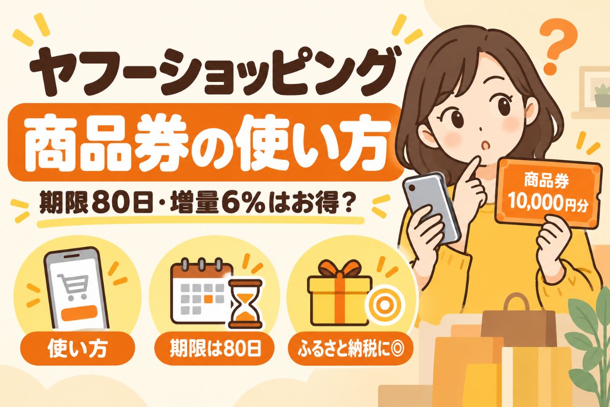 ヤフーショッピング商品券の使い方｜期限80日・増量6%はお得？