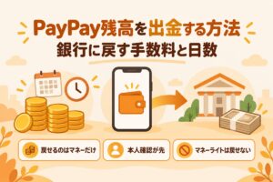 PayPay残高を出金する方法｜銀行に戻す手数料と日数