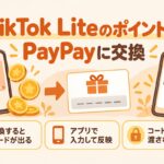 TikTok LiteのポイントをPayPayに交換：交換するとコードが出る・アプリで入力して反映・コードは誰にも渡さない