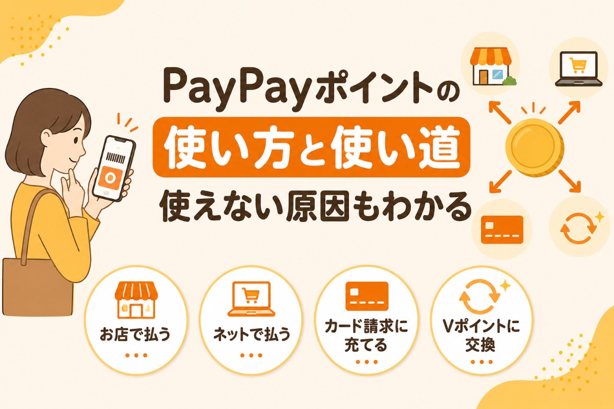 PayPayポイントの使い方と使い道(お店・ネット・カード請求・Vポイント交換の4通り)