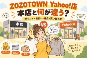 ZOZOTOWN Yahoo!店と本店の違い（ポイント・支払い・返品・買い替え割）
